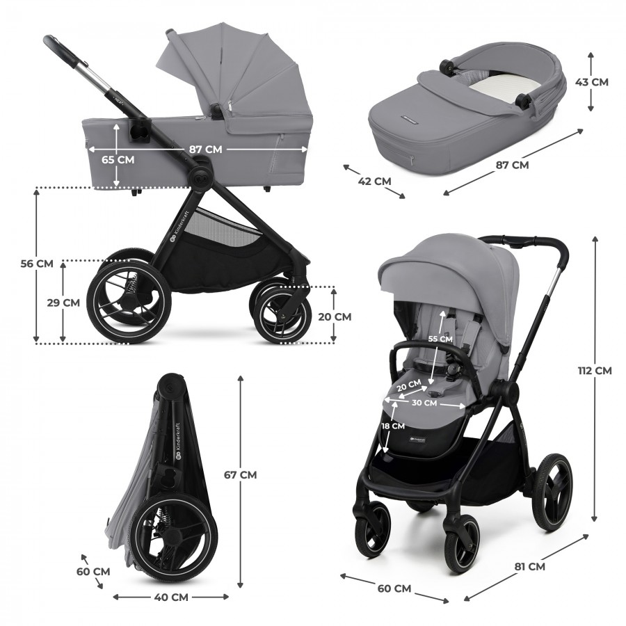 Kinderkraft Πολυκαρότσι Nea 5σε1 Light Grey (KSNEA002GRY2000-1)