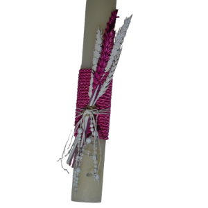 Χειροποίητη Αρωματική Λαμπάδα Με Μπουκέτο Λουλουδιών απο Στάχυ Φο΄ύξια (2026009)