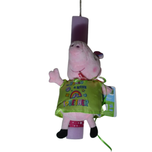 Χειροποίητη Αρωματική Λαμπάδα Με Λούτρινο Γουρουνάκι Πράσινο (2026028)