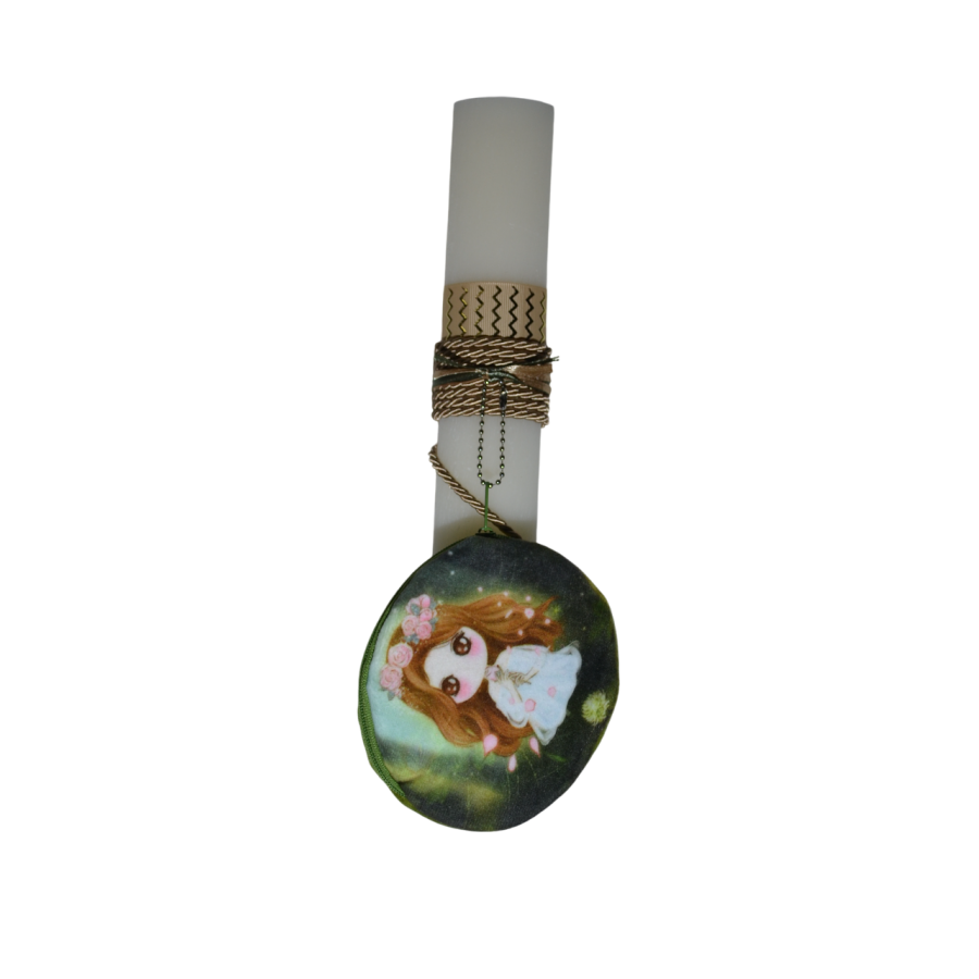 Χειροποίητη Αρωματική Λαμπάδα με Πράσινο πορτοφολάκι (2026034)