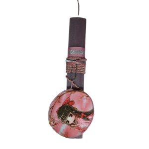 Χειροποίητη Αρωματική Λαμπάδα με Φούξια πορτοφολάκι (2026037) Χειροποίητη Αρωματική Λαμπάδα με Φούξια πορτοφολάκι (2026037)