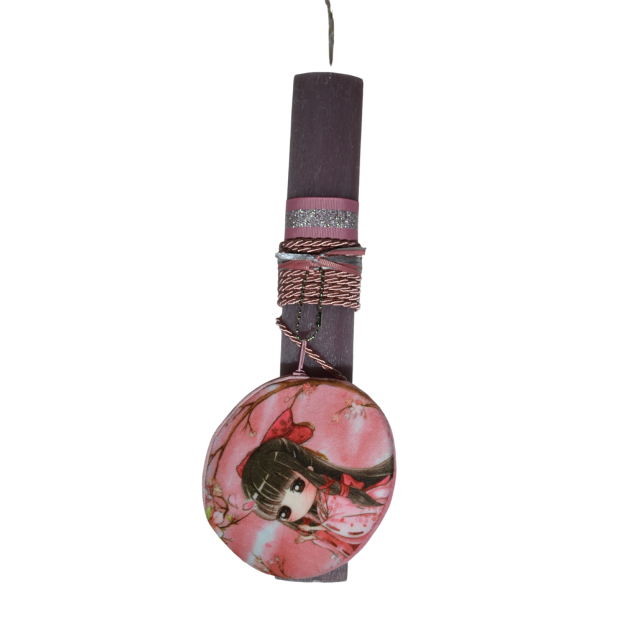 Χειροποίητη Αρωματική Λαμπάδα με Φούξια πορτοφολάκι (2026037) Χειροποίητη Αρωματική Λαμπάδα με Φούξια πορτοφολάκι (2026037)