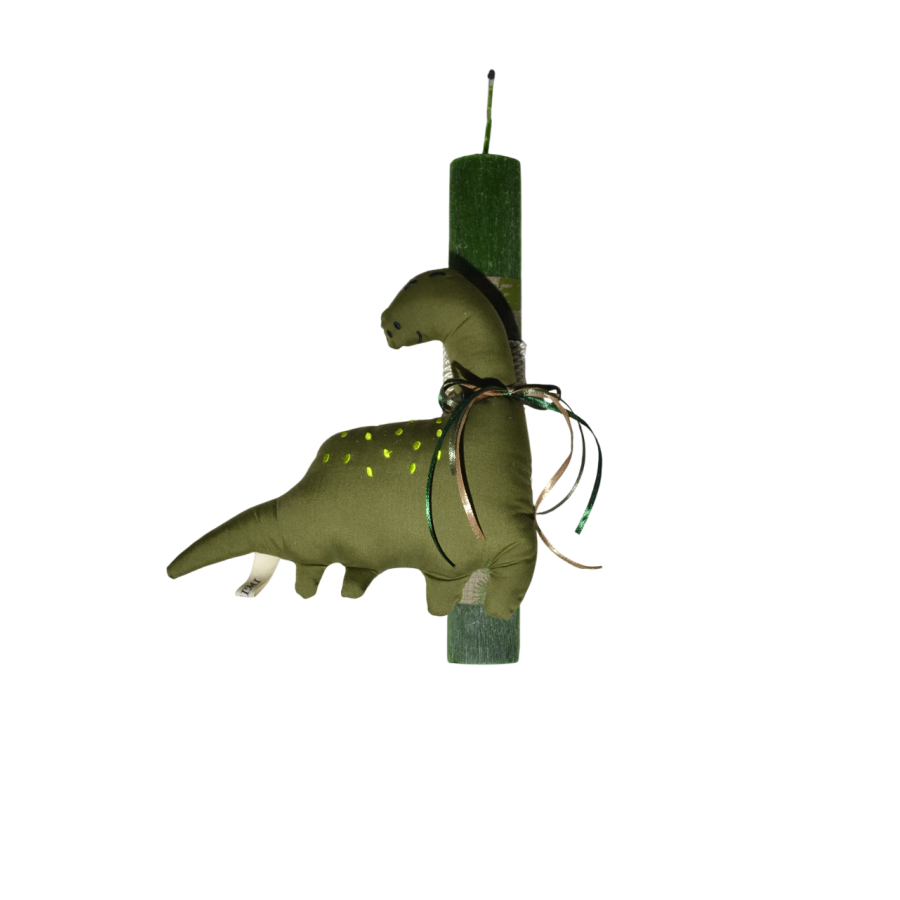 Χειροποίητη Αρωματική Λαμπάδα Λούτρινο Dino Green 20cm (2026038)