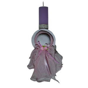 Χειροποίητη Αρωματική Λαμπάδα Με Διακοσμητικό Καπέλο Ροζ (2026046)