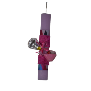 Χειροποίητη Αρωματική Λαμπάδα Με Διακοσμητική Κλεψύδρα Ροζ (2026064)