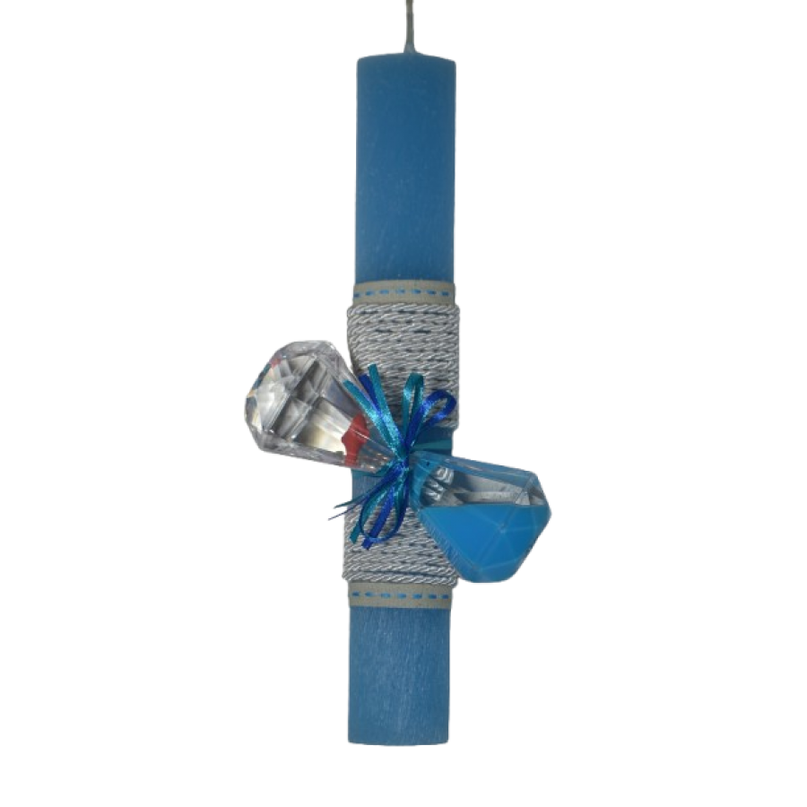Χειροποίητη Αρωματική Λαμπάδα Με Διακοσμητική Κλεψύδρα Μπλε (2026066)