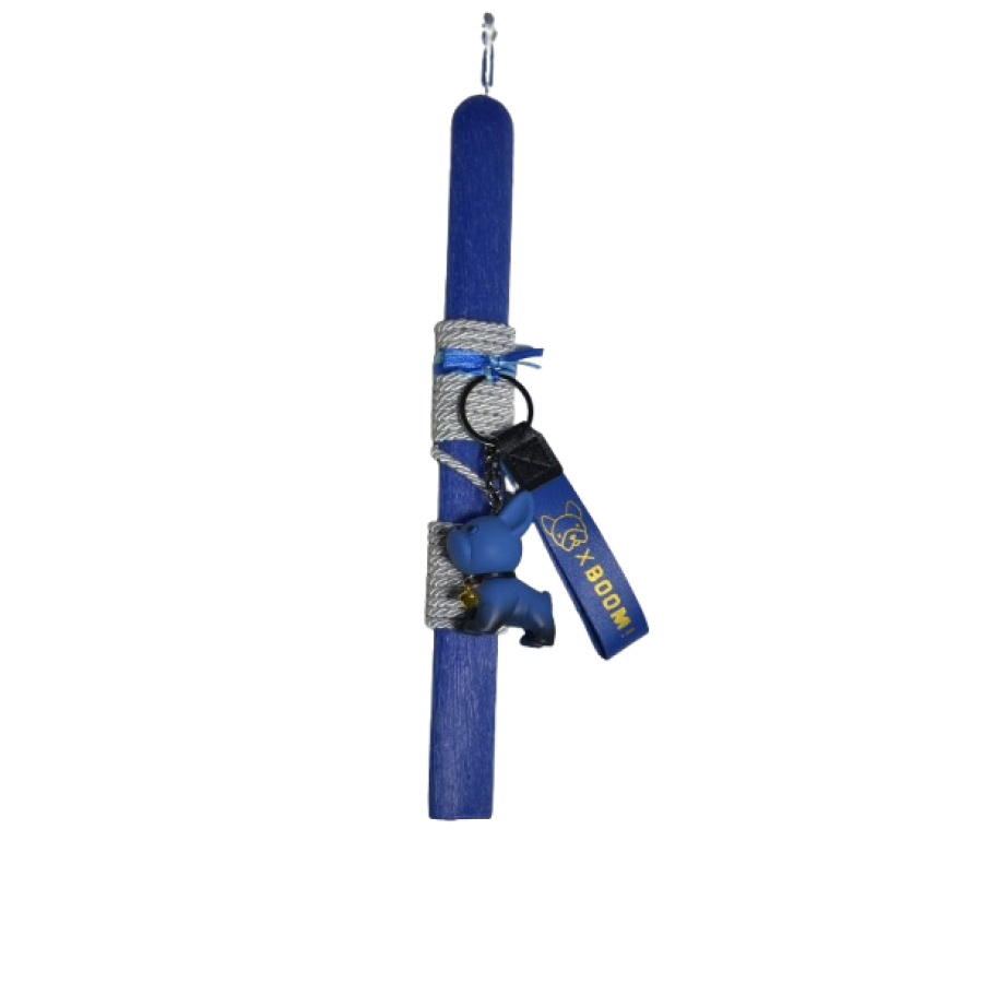 Χειροποίητη Αρωματική Λαμπάδα Με Μπρελόκ Bulldog Blue (2026068)