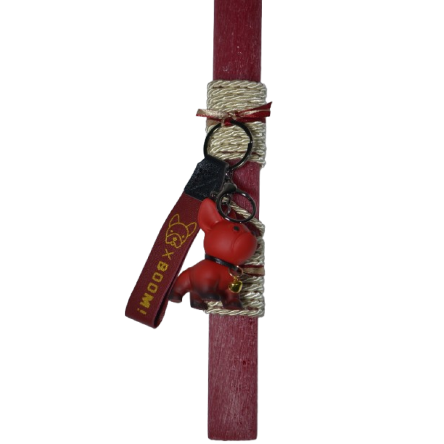 Χειροποίητη Αρωματική Λαμπάδα Με Μπρελόκ Bulldog Red (2026069) Χειροποίητη Αρωματική Λαμπάδα Με Μπρελόκ Bulldog Red (2026069)