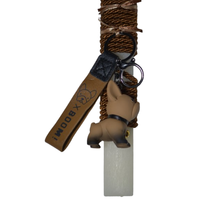 Χειροποίητη Αρωματική Λαμπάδα Με Μπρελόκ Bulldog Brown (2026072) Χειροποίητη Αρωματική Λαμπάδα Με Μπρελόκ Bulldog Brown (2026072)