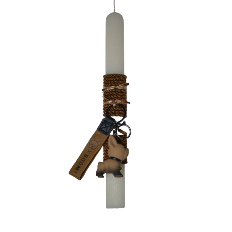 Χειροποίητη Αρωματική Λαμπάδα Με Μπρελόκ Bulldog Brown (2026072) Χειροποίητη Αρωματική Λαμπάδα Με Μπρελόκ Bulldog Brown (2026072)