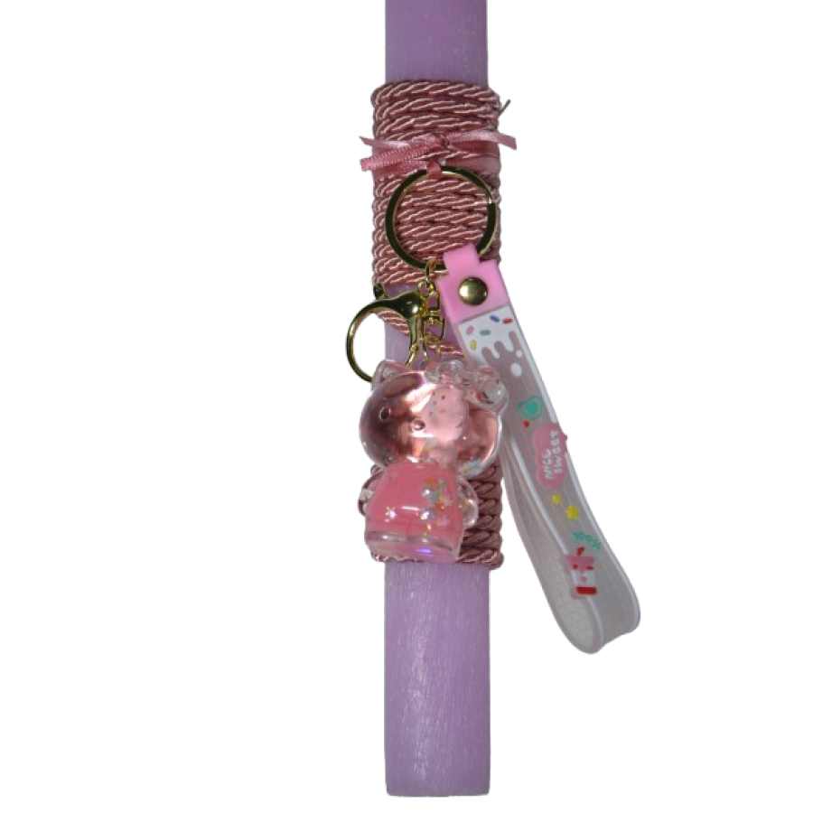 Χειροποίητη Αρωματική Λαμπάδα Με Μπρελόκ Bear Pink με Υγρό Στοιχείο (2026075) Χειροποίητη Αρωματική Λαμπάδα Με Μπρελόκ Bear Pink με Υγρό Στοιχείο (2026075)