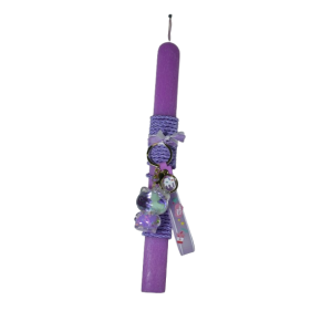 Χειροποίητη Αρωματική Λαμπάδα Με Μπρελόκ Bear Purple με Υγρό Στοιχείο (2026076)
