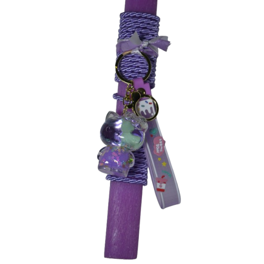 Χειροποίητη Αρωματική Λαμπάδα Με Μπρελόκ Bear Purple με Υγρό Στοιχείο (2026076) Χειροποίητη Αρωματική Λαμπάδα Με Μπρελόκ Bear Purple με Υγρό Στοιχείο (2026076)