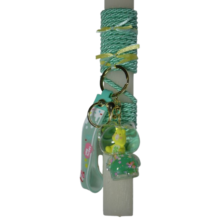 Χειροποίητη Αρωματική Λαμπάδα Με Μπρελόκ Bear Green με Υγρό Στοιχείο (2026077) Χειροποίητη Αρωματική Λαμπάδα Με Μπρελόκ Bear Green με Υγρό Στοιχείο (2026077)