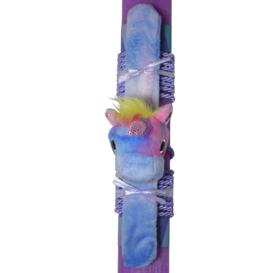 Χειροποίητη Αρωματική Λαμπάδα Με βραχιόλι Λούτρινο Unicorn (2026080)