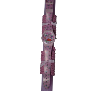 Χειροποίητη Αρωματική Λαμπάδα Με Παιδικό Ρολόι Ροζ Γουρουνάκι (2026090)