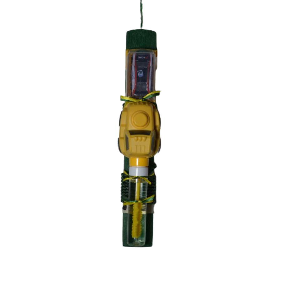 Χειροποίητη Αρωματική Λαμπάδα Με Σαπουνόφουσκα και Εκτοξευτήρας Αυτοκινήτου Κίτρινο (2026096) Χειροποίητη Αρωματική Λαμπάδα Με Σαπουνόφουσκα και Εκτοξευτήρας Αυτοκινήτου Κίτρινο (2026096)