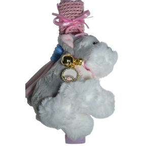 Χειροποίητη Αρωματική Λαμπάδα Με Μπρελόκ με Χνουδωτό Σκυλάκι (2026107)