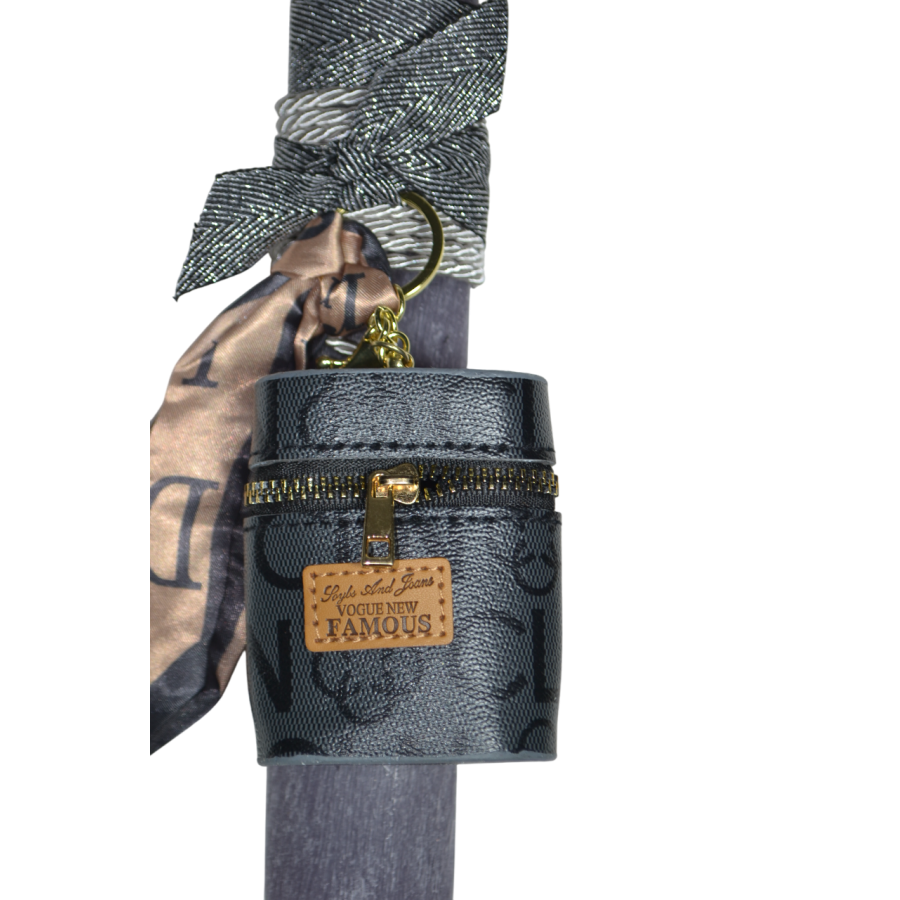 Χειροποίητη Αρωματική Λαμπάδα Με Μπρελόκ πορτοφολάκι Black (2026109)