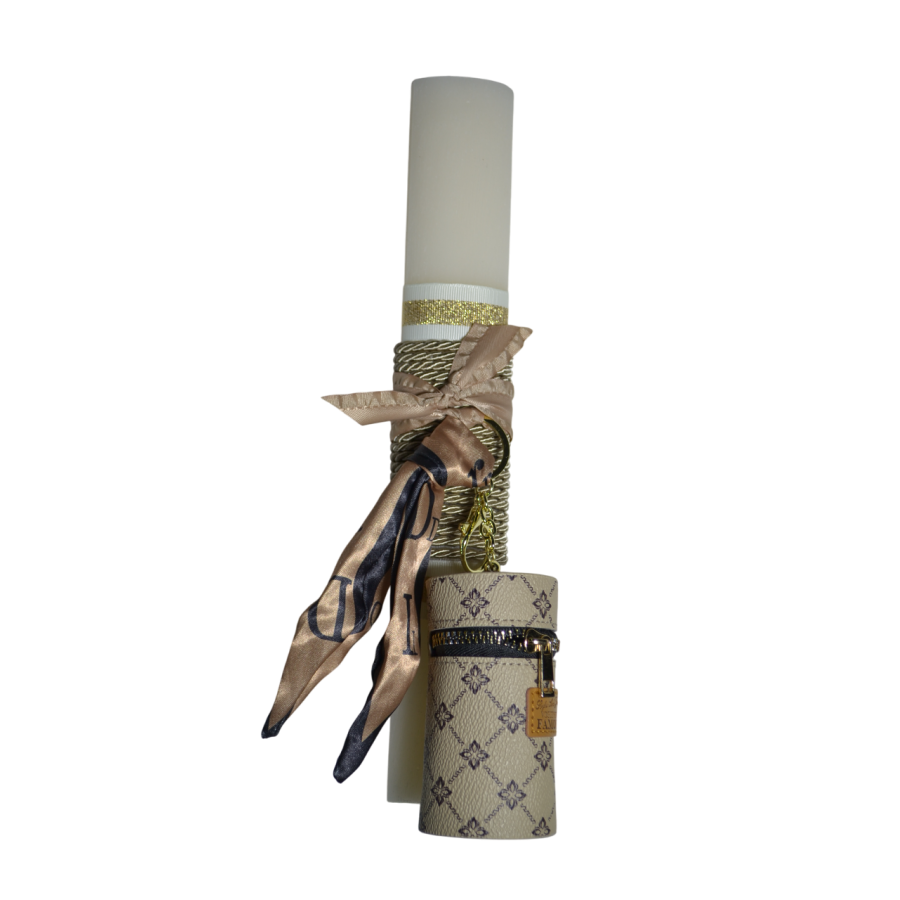 Χειροποίητη Αρωματική Λαμπάδα Με Μπρελόκ Στρογγυλό πορτοφολάκι Brown Famous (2026114)