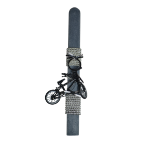 Χειροποίητη Αρωματική Λαμπάδα με Μπρελόκ Μαύρο Ποδήλατο (2026119)