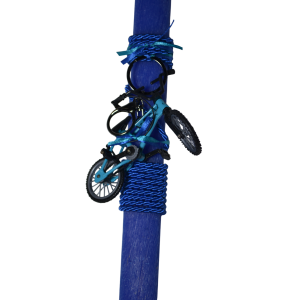 Χειροποίητη Αρωματική Λαμπάδα με Μπρελόκ Μπλε Ποδήλατο (2026120)