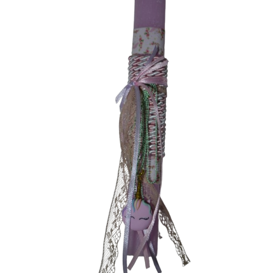 Χειροποίητη Αρωματική Λαμπάδα Κολιέ με στοιχείο Μακαρόν Unicorn  (2026210)