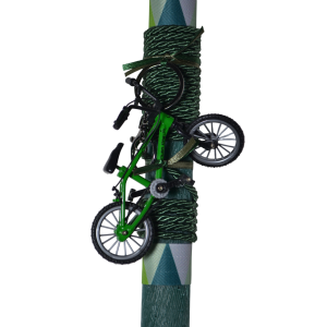 Χειροποίητη Αρωματική Λαμπάδα με Μπρελόκ Πράσινο Ποδήλατο (2026121)