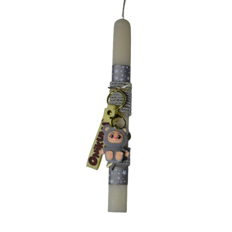 Χειροποίητη Αρωματική Λαμπάδα με Μπρελόκ onikuma Γκρι (2026141)