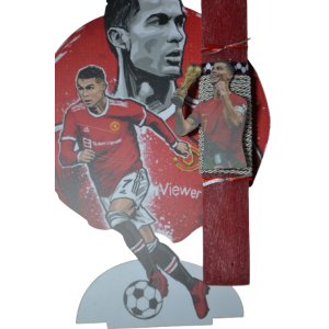 Χειροποίητη Αρωματική Λαμπάδα Με τον CR7  σε ξύλινη Διακοσμητική Βάση (2026148)