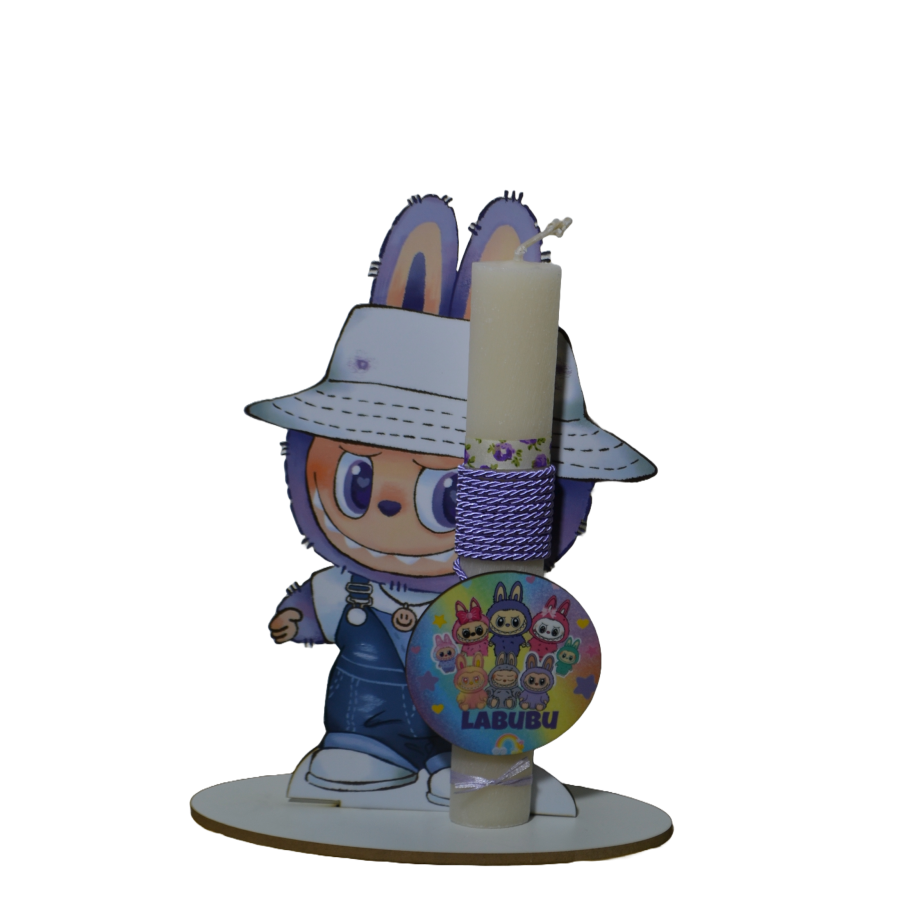 Χειροποίητη Αρωματική Λαμπάδα Με την onikuma  σε ξύλινη Διακοσμητική Βάση (2026153)