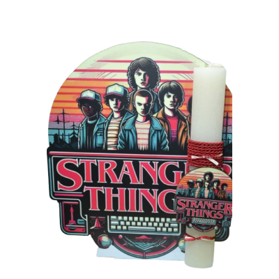 Χειροποίητη Αρωματική Λαμπάδα Με stranger things σε ξύλινη Διακοσμητική Βάση (2026156) Χειροποίητη Αρωματική Λαμπάδα Με stranger things σε ξύλινη Διακοσμητική Βάση (2026156)