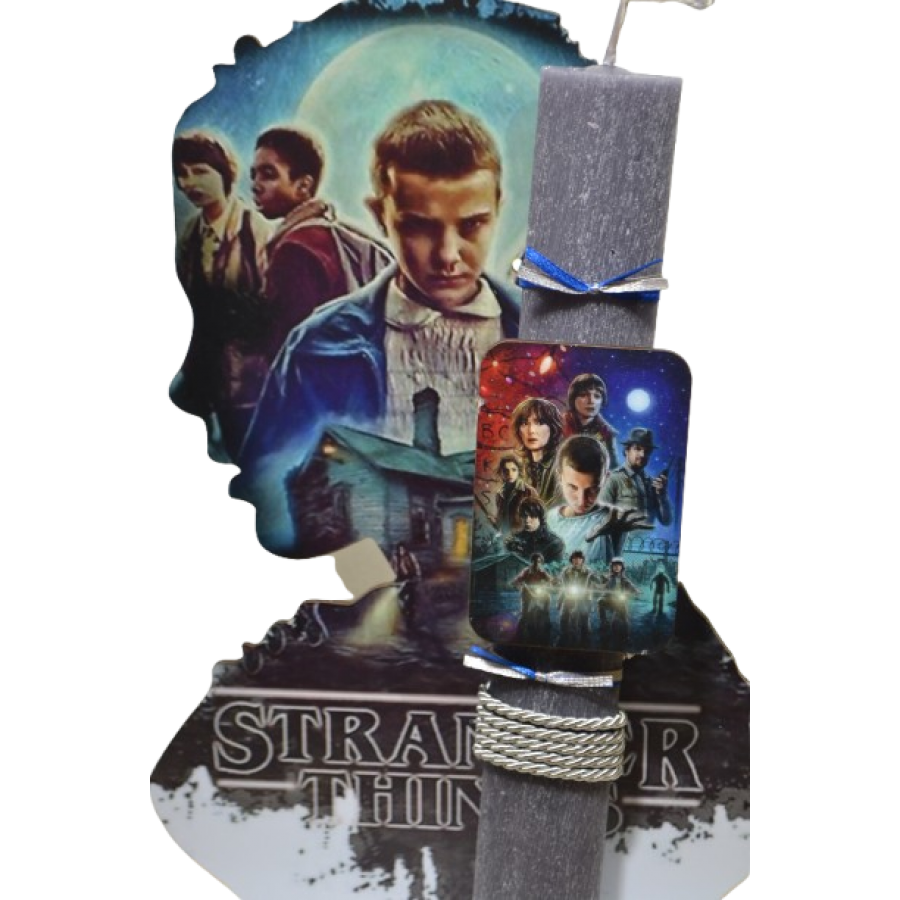 Χειροποίητη Αρωματική Λαμπάδα Με πρόσωπο stranger things σε ξύλινη Διακοσμητική Βάση (2026159) Χειροποίητη Αρωματική Λαμπάδα Με πρόσωπο stranger things σε ξύλινη Διακοσμητική Βάση (2026159)