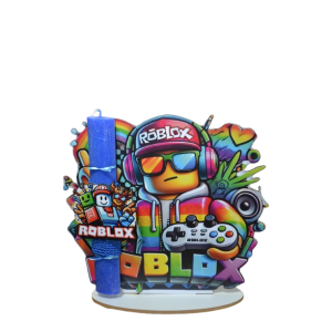 Χειροποίητη Αρωματική Λαμπάδα Με  μορφή dj  σε ξύλινη Διακοσμητική Βάση (2026161)