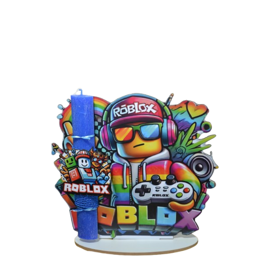 Χειροποίητη Αρωματική Λαμπάδα Με  μορφή dj  σε ξύλινη Διακοσμητική Βάση (2026161)