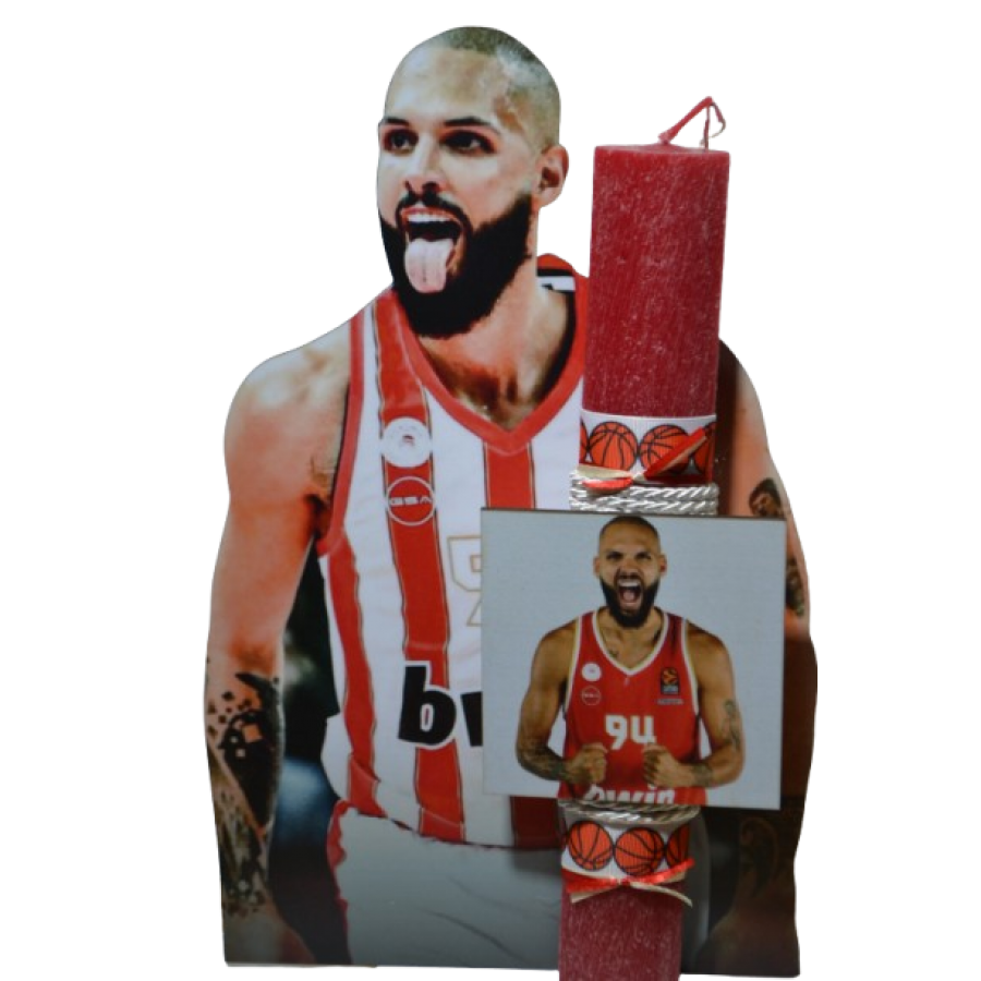 Χειροποίητη Αρωματική Λαμπάδα Με τον κόκκινο σκόρερ σε ξύλινη Διακοσμητική Βάση (2026165) Χειροποίητη Αρωματική Λαμπάδα Με τον κόκκινο σκόρερ σε ξύλινη Διακοσμητική Βάση (2026165)