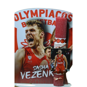 Χειροποίητη Αρωματική Λαμπάδα Με τον κόκκινο  mvp  σε ξύλινη Διακοσμητική Βάση (2026166)