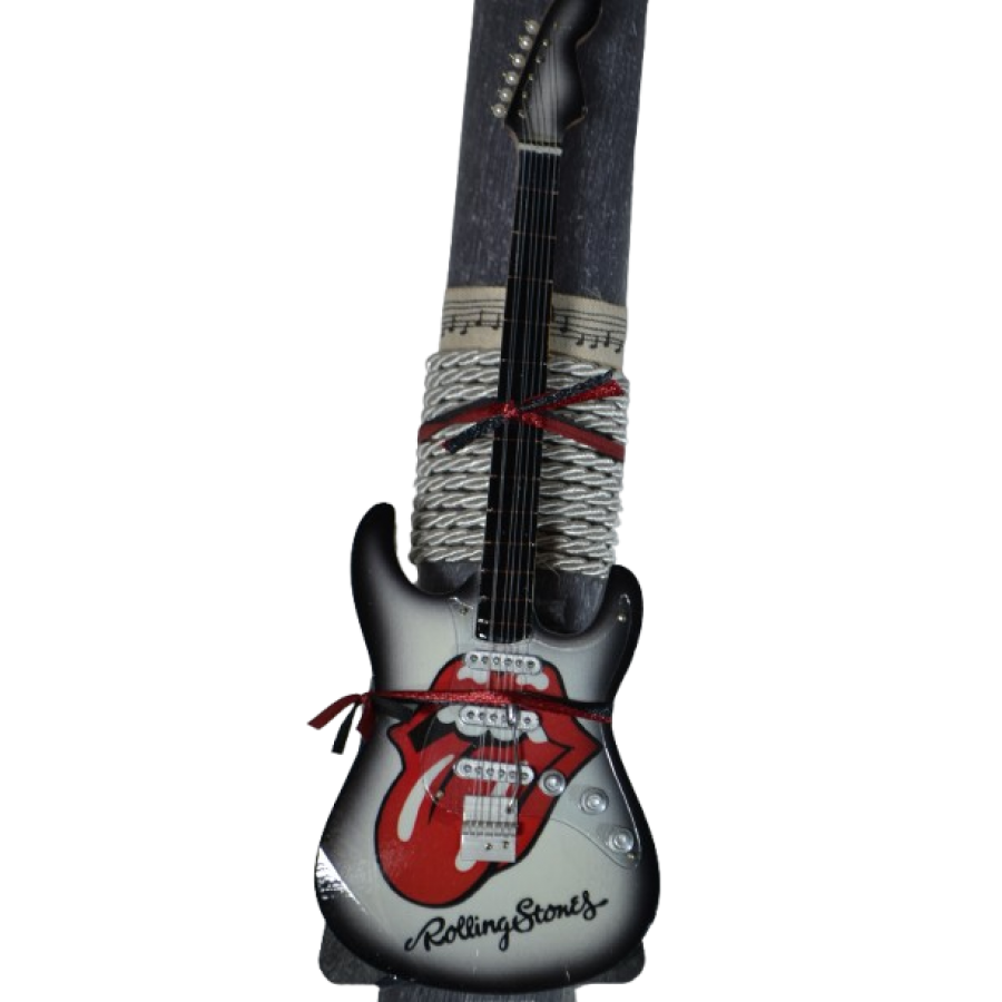 Χειροποίητη Αρωματική Λαμπάδα Με Κόκκινη Διακοσμητική Κιθάρα Rolling Stones (2026171)