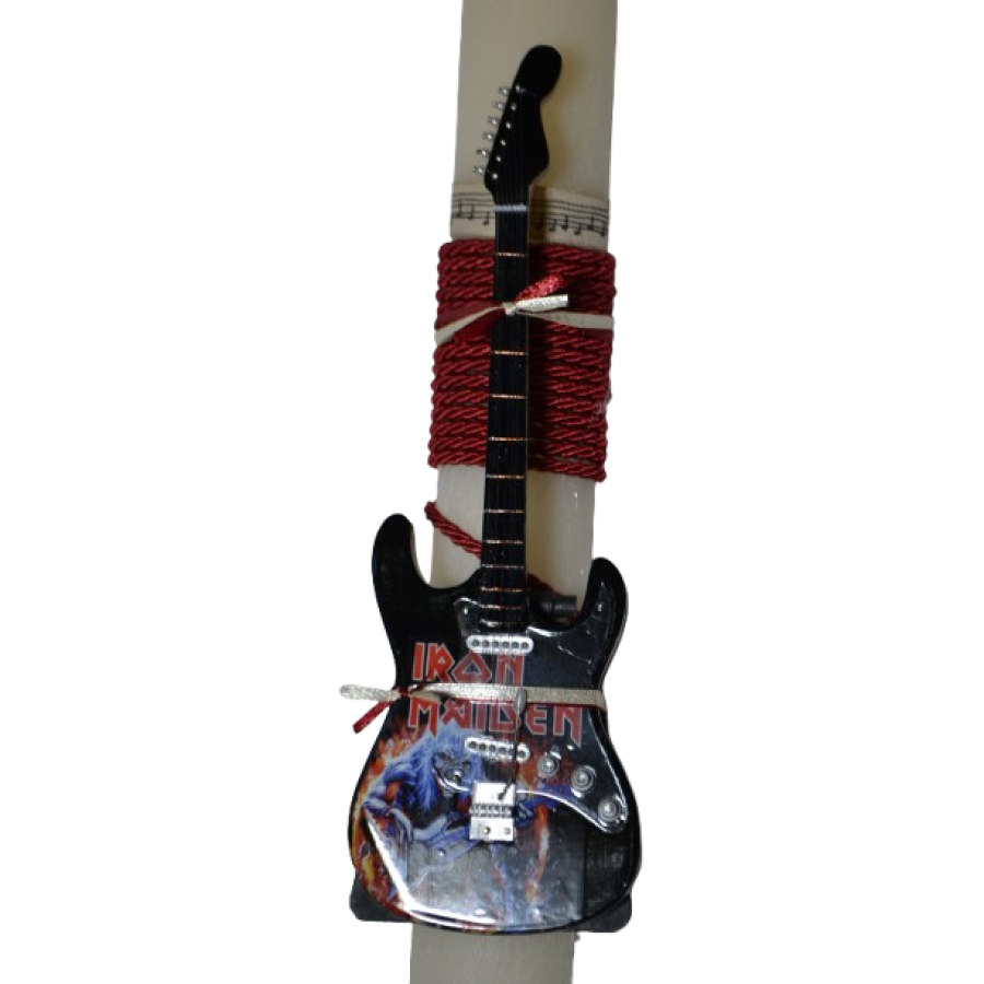 Χειροποίητη Αρωματική Λαμπάδα Με Διακοσμητική Κιθάρα Iron Maiden (2026175)