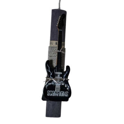 Χειροποίητη Αρωματική Λαμπάδα Με Διακοσμητική Κιθάρα Scorpions (2026178)