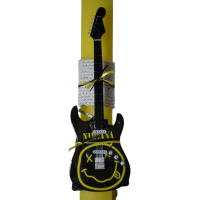 Χειροποίητη Αρωματική Λαμπάδα Με Διακοσμητική Κιθάρα Nirvana (2026179)