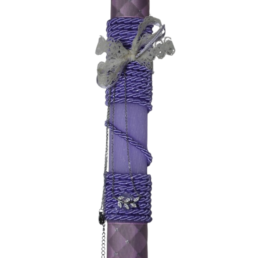 Χειροποίητη Αρωματική Λαμπάδα Κολιέ με φύλλο στοιχείο (2026191)