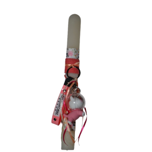 Χειροποίητη Αρωματική Λαμπάδα Με Μπρελόκ Γατούλα Ροζ (2026193)