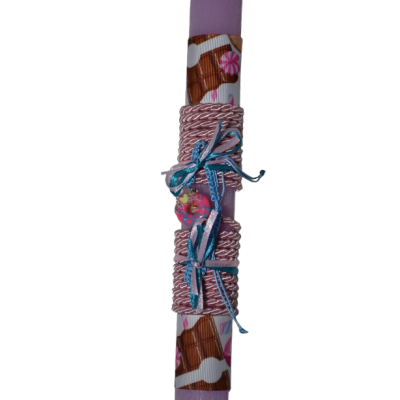 Χειροποίητη Αρωματική Λαμπάδα βραχιόλι με Donut Ροζ Στοιχείο (2026195)