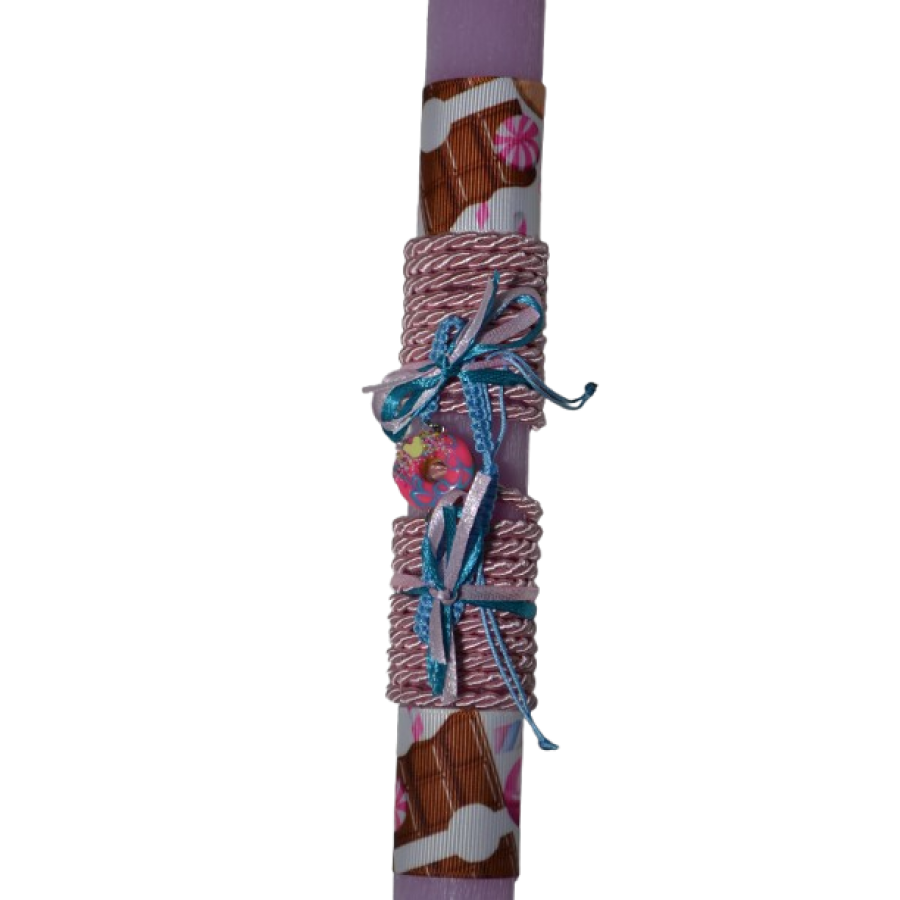 Χειροποίητη Αρωματική Λαμπάδα βραχιόλι με Donut Ροζ Στοιχείο (2026195)