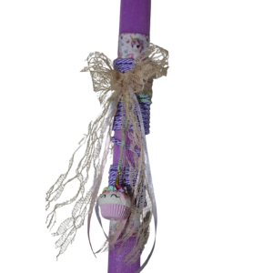 Χειροποίητη Αρωματική Λαμπάδα Κολιέ με στοιχείο Ταρτάκι μωβ (2026211)