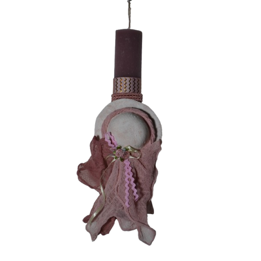 Χειροποίητη Αρωματική Λαμπάδα Με Διακοσμητικό Καπέλο Ροζ (2026216)