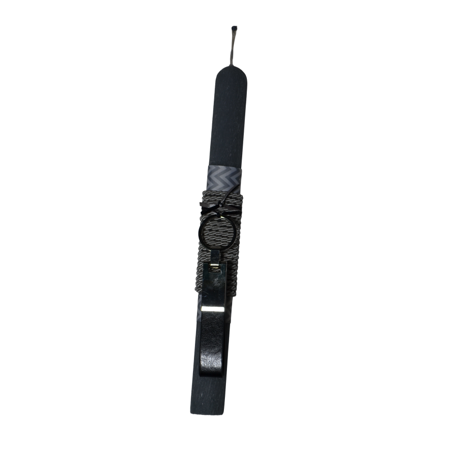 Χειροποίητη Αρωματική Λαμπάδα Με Δερμάτινο Μαύρο Μπρελόκ (2026214)