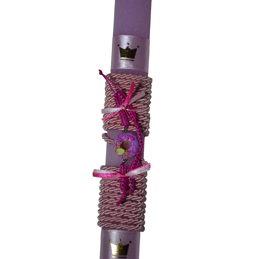 Χειροποίητη Αρωματική Λαμπάδα βραχιόλι με Donut Ροζ Στοιχείο (2026215)