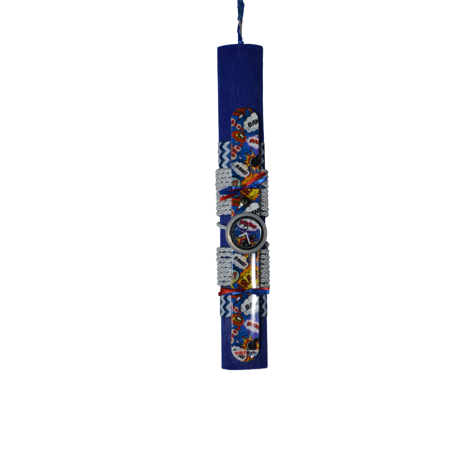 Χειροποίητη Αρωματική Λαμπάδα Με Παιδικό Ρολόι Μπλε (2026219) Χειροποίητη Αρωματική Λαμπάδα Με Παιδικό Ρολόι Μπλε (2026219)